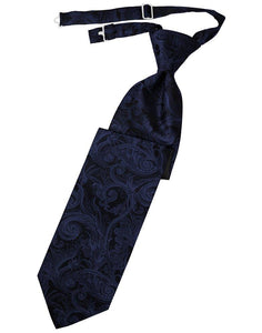 Midnight Blue Tapestry Long Tie - Tuxedo Club