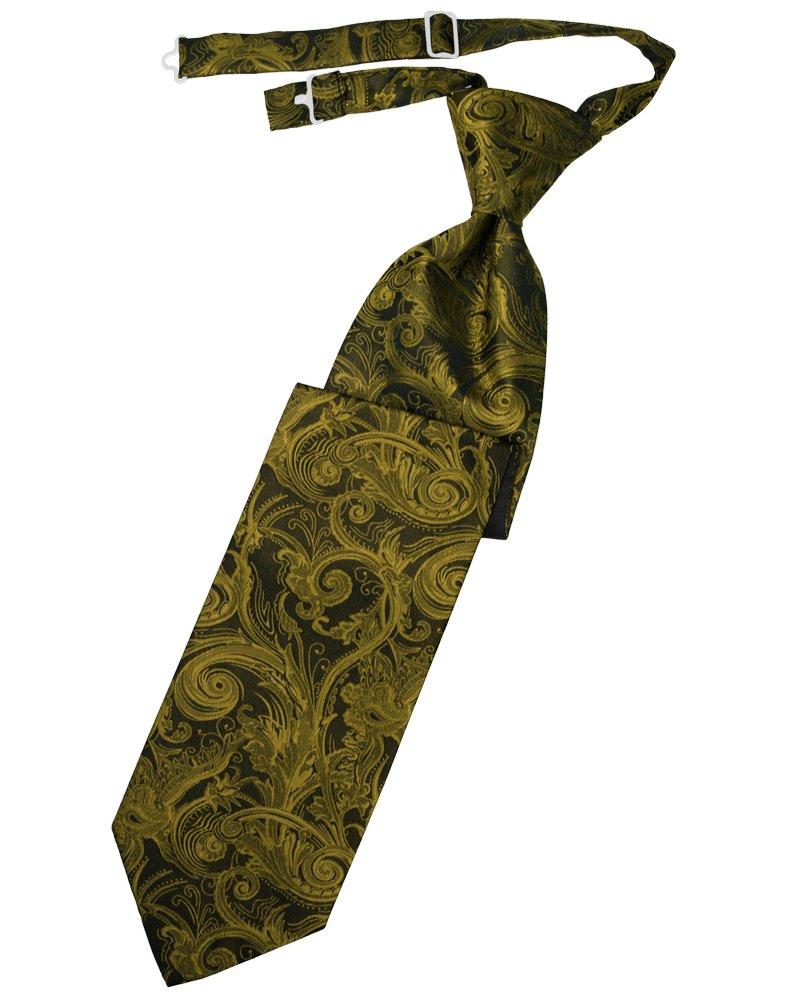 New Gold Tapestry Long Tie - Tuxedo Club