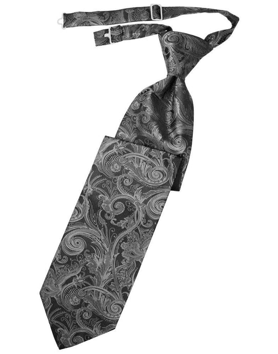Silver Tapestry Long Tie - Tuxedo Club
