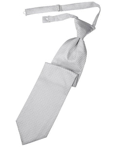 Silver Venetian Long Tie - Tuxedo Club