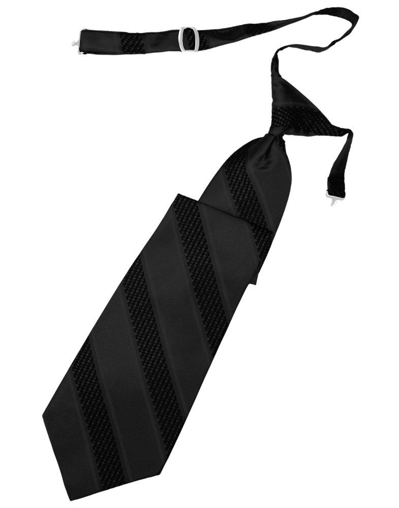 Black Venetian Stripe Long Tie - Tuxedo Club