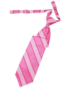 Bubblegum Venetian Stripe Long Tie - Tuxedo Club