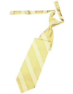 Buttercup Venetian Stripe Long Tie - Tuxedo Club