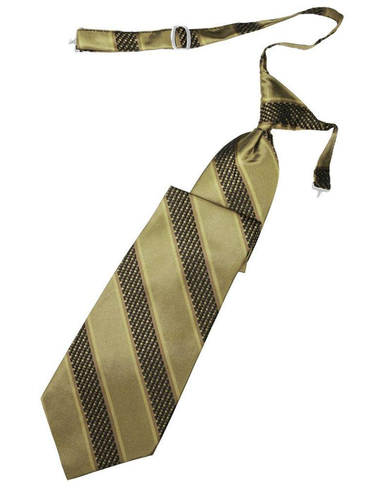 Champagne Venetian Stripe Long Tie - Tuxedo Club