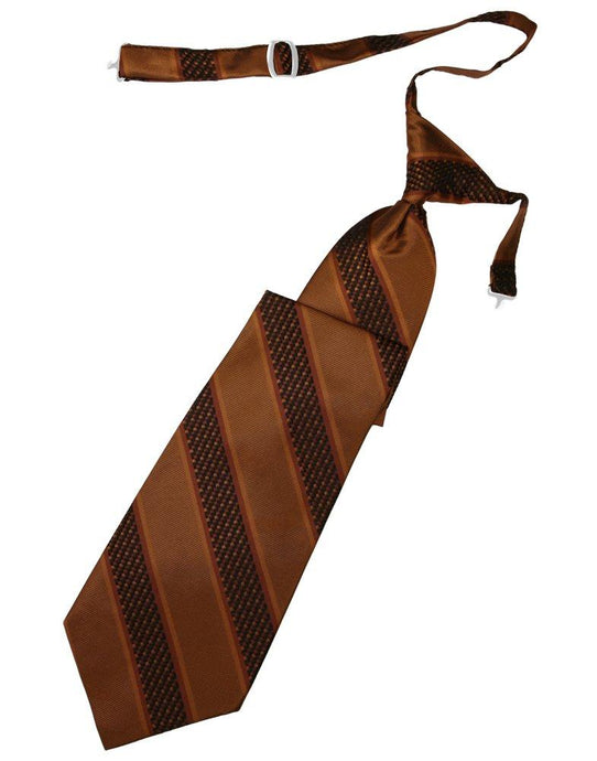 Cinnamon Venetian Stripe Long Tie - Tuxedo Club
