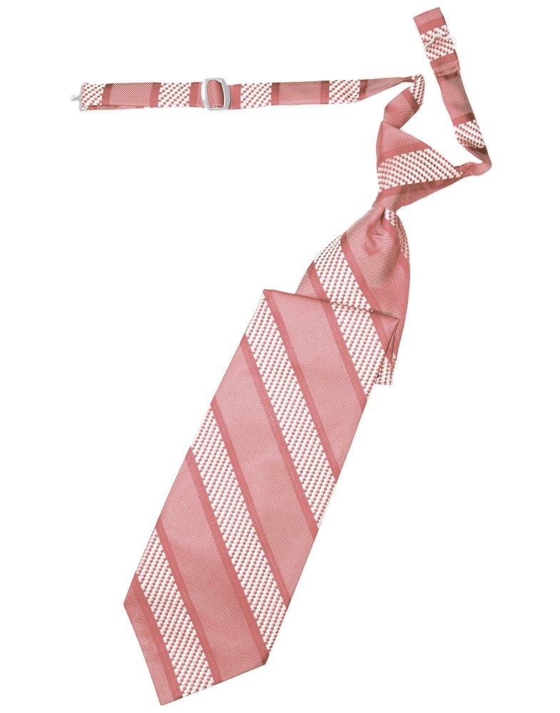 Coral Venetian Stripe Long Tie - Tuxedo Club