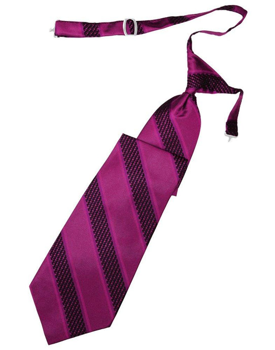 Fuchsia Venetian Stripe Long Tie - Tuxedo Club