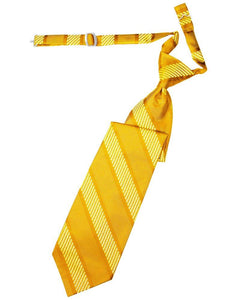 Gold Venetian Stripe Long Tie - Tuxedo Club