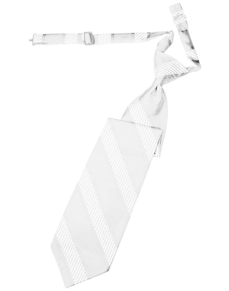 Ivory Venetian Stripe Long Tie - Tuxedo Club