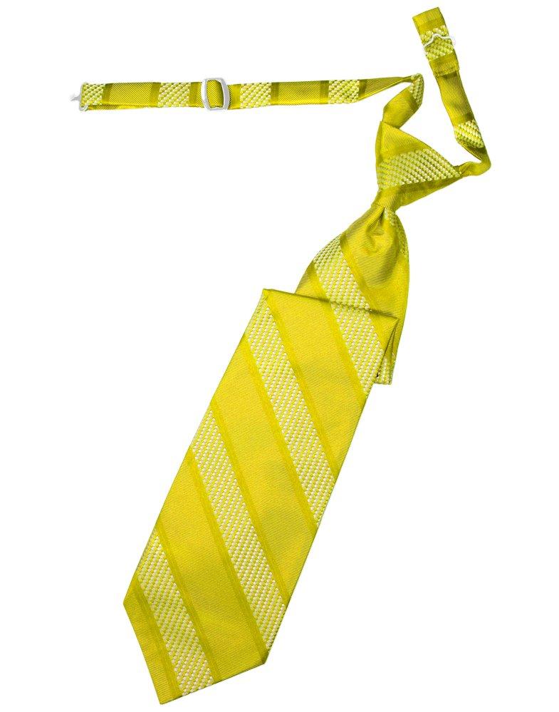 Lemon Venetian Stripe Long Tie - Tuxedo Club