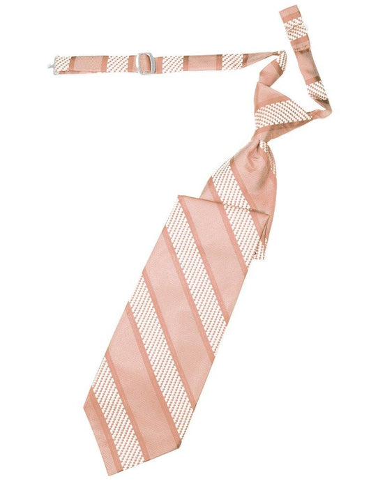 Peach Venetian Stripe Long Tie - Tuxedo Club