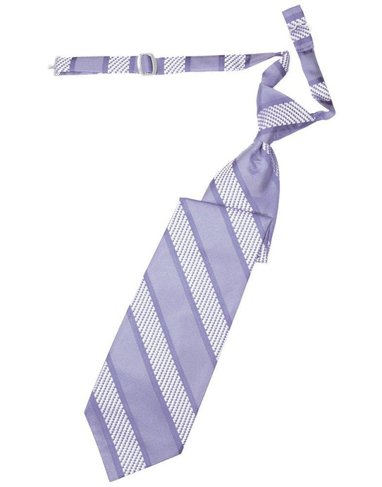 Periwinkle Venetian Stripe Long Tie - Tuxedo Club