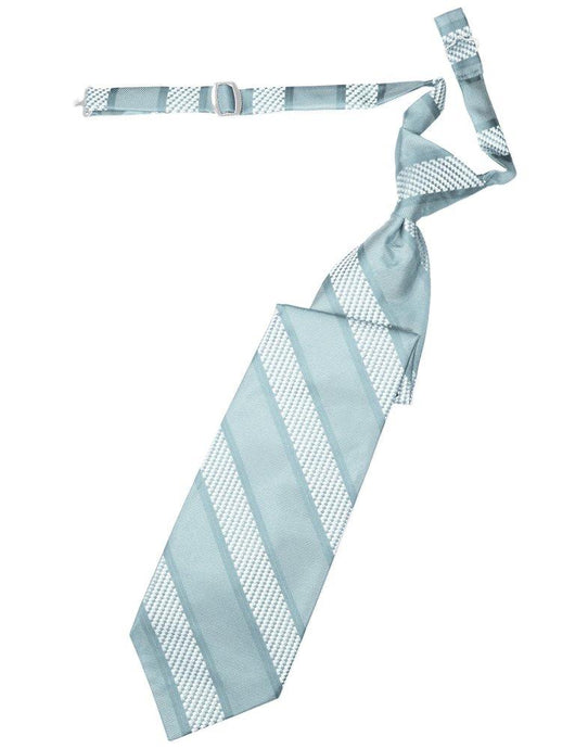 Powder Blue Venetian Stripe Long Tie - Tuxedo Club