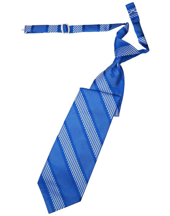 Sapphire Venetian Stripe Long Tie - Tuxedo Club