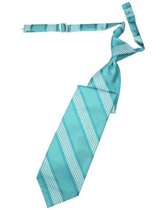 Turquoise Venetian Stripe Long Tie - Tuxedo Club