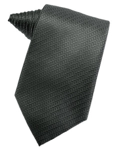 Asphalt Herringbone Suit Tie - Tuxedo Club
