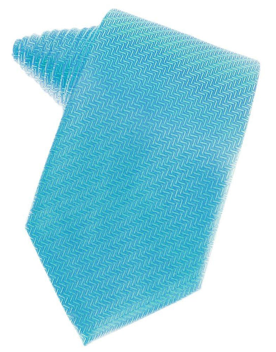 Blue Ice Herringbone Suit Tie - Tuxedo Club
