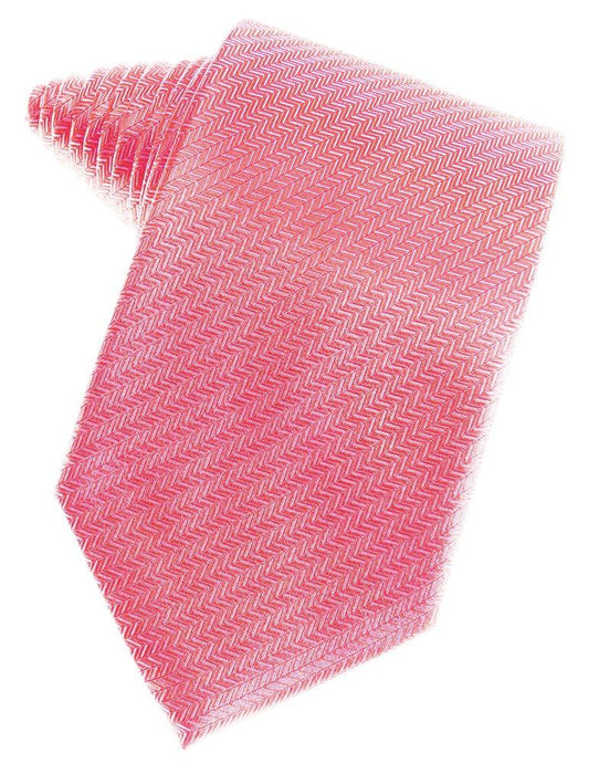 Bubblegum Herringbone Suit Tie - Tuxedo Club