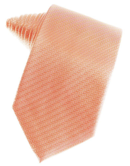 Coral Herringbone Suit Tie - Tuxedo Club