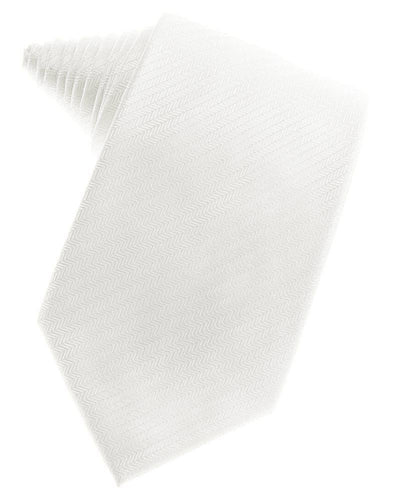 Diamond White Herringbone Suit Tie - Tuxedo Club