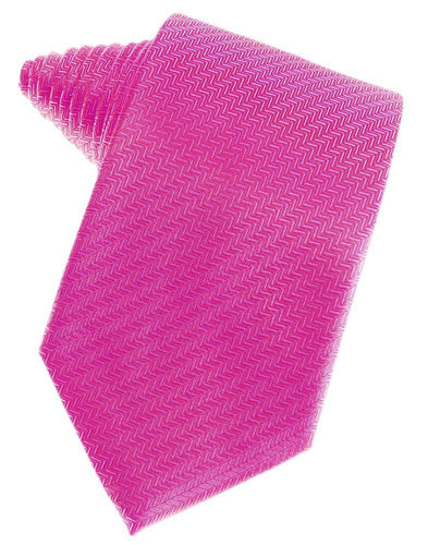 Fuchsia Herringbone Suit Tie - Tuxedo Club