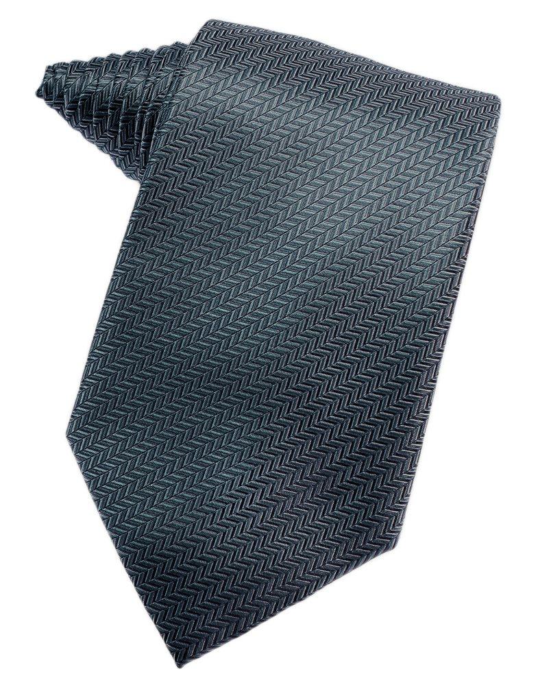 Haze Blue Herringbone Suit Tie - Tuxedo Club