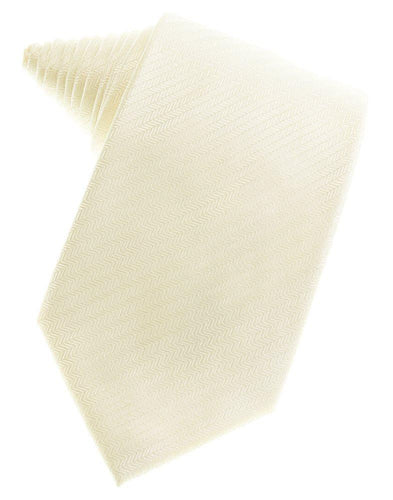 Ivory Herringbone Suit Tie - Tuxedo Club