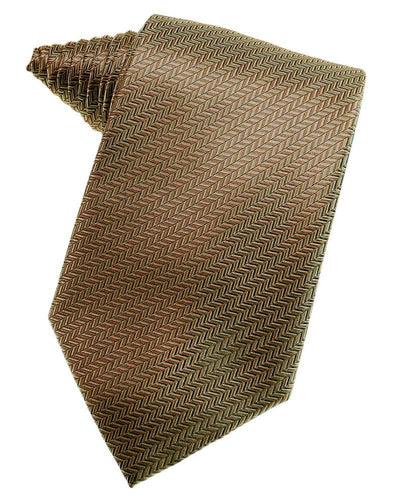 Mocha Herringbone Suit Tie - Tuxedo Club