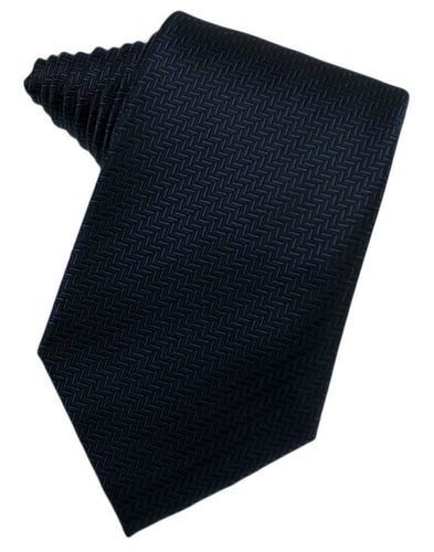 Navy Herringbone Suit Tie - Tuxedo Club