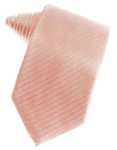 Peach Herringbone Suit Tie - Tuxedo Club