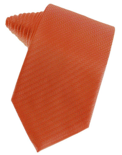 Persimmon Herringbone Suit Tie - Tuxedo Club