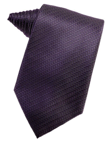 Plum Herringbone Suit Tie - Tuxedo Club