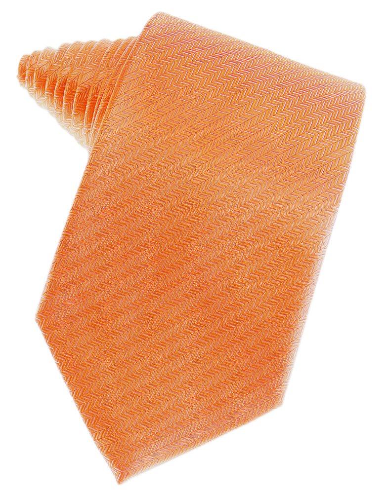 Tangerine Herringbone Suit Tie - Tuxedo Club