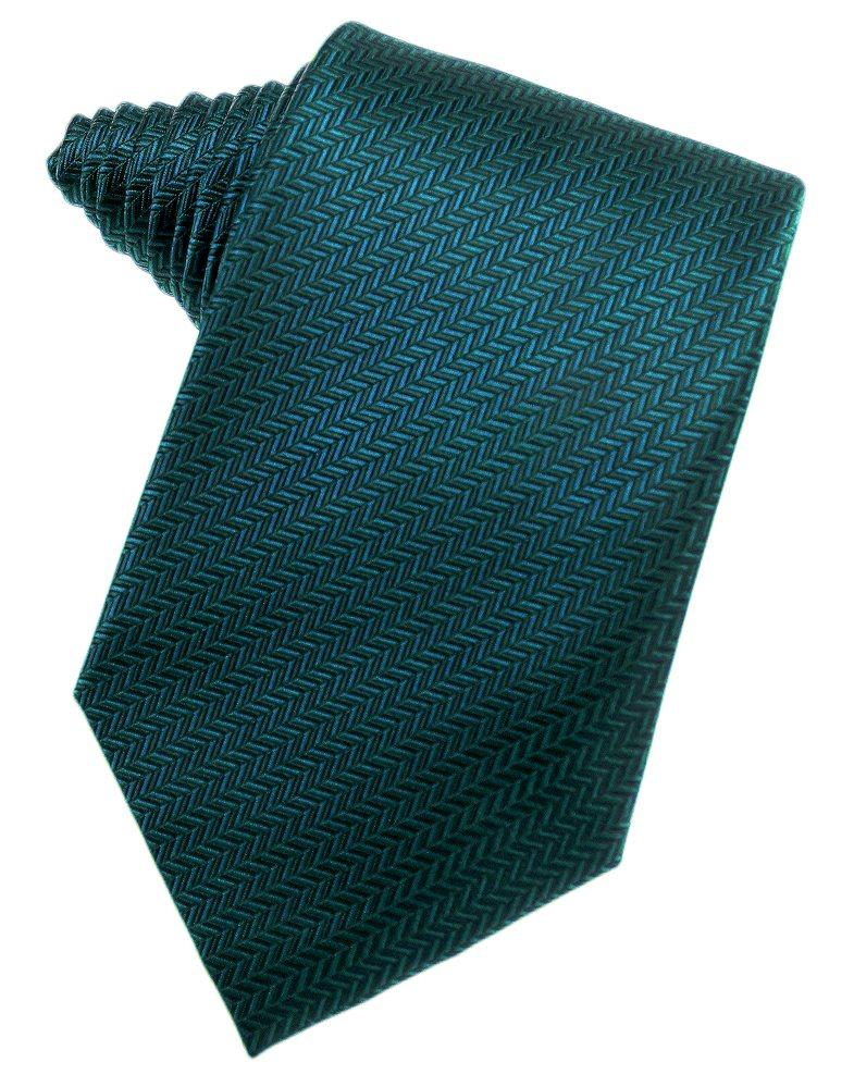 Teal Herringbone Suit Tie - Tuxedo Club