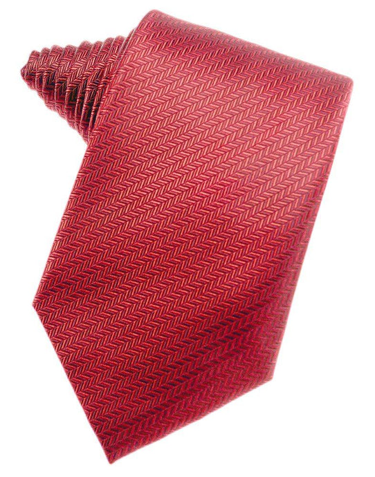 Watermelon Herringbone Suit Tie - Tuxedo Club