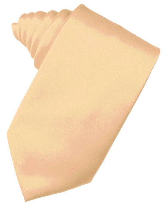 Apricot Solid Satin Suit Tie - Tuxedo Club