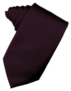 Berry Solid Satin Suit Tie - Tuxedo Club