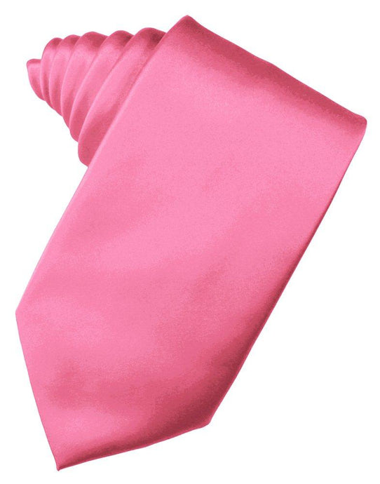 Bubblegum Solid Satin Suit Tie - Tuxedo Club
