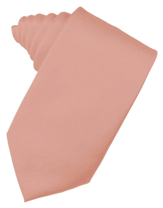 Coral Solid Satin Suit Tie - Tuxedo Club