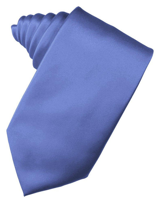 Cornflower Solid Satin Suit Tie - Tuxedo Club