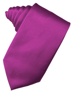 Fuchsia Solid Satin Suit Tie - Tuxedo Club