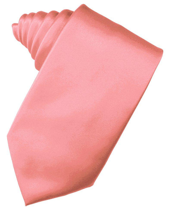 Guava Solid Satin Suit Tie - Tuxedo Club