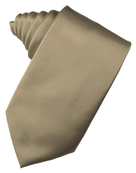 Latte Solid Satin Suit Tie - Tuxedo Club