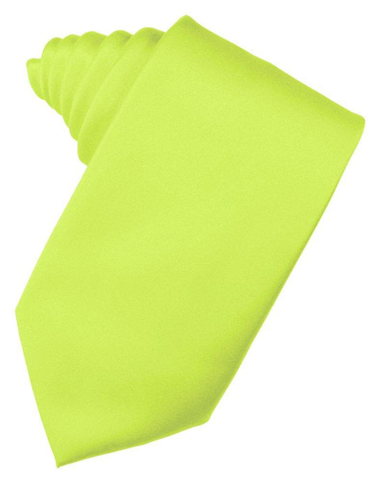 Lime Solid Satin Suit Tie - Tuxedo Club