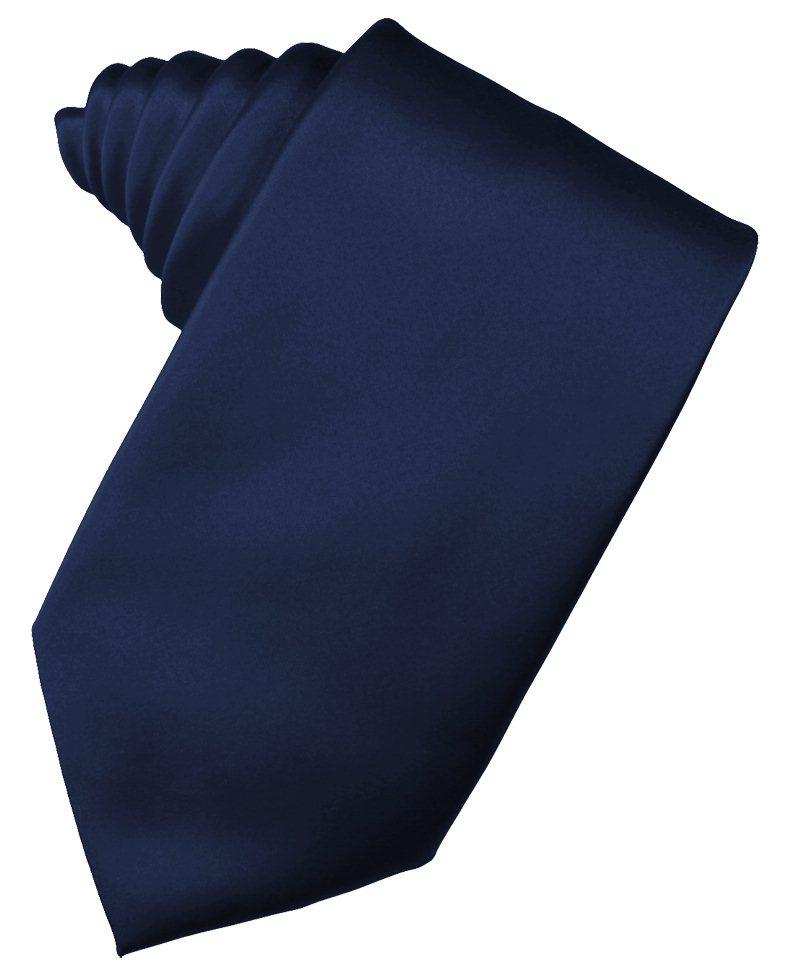 Marine Solid Satin Suit Tie - Tuxedo Club