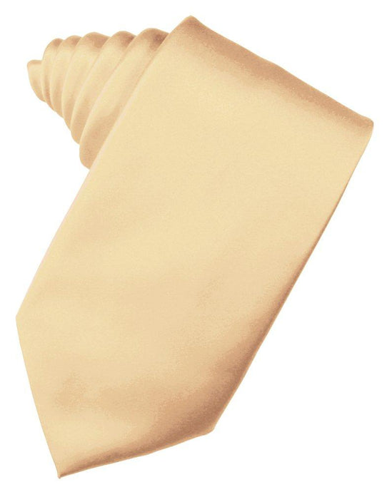 Peach Solid Satin Suit Tie - Tuxedo Club