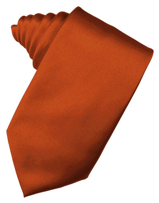 Persimmon Solid Satin Suit Tie - Tuxedo Club