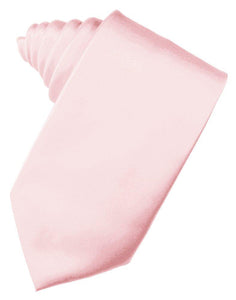 Pink Solid Satin Suit Tie - Tuxedo Club
