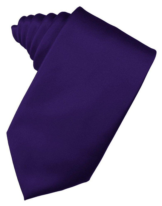 Purple Solid Satin Suit Tie - Tuxedo Club