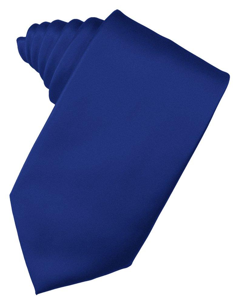 Royal Blue Solid Satin Suit Tie - Tuxedo Club